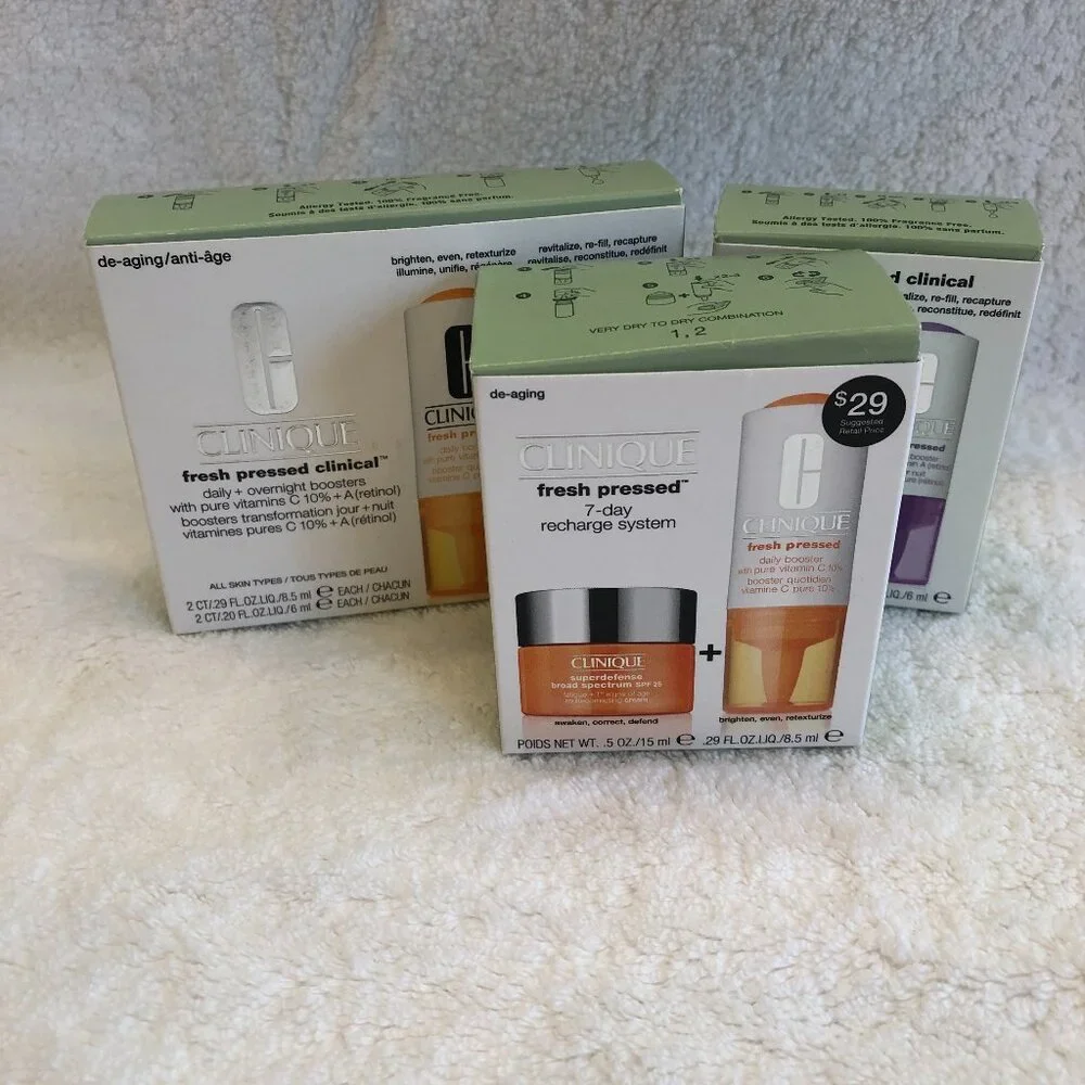 NWT in Box Clinique Fresh Pressed & Fresh Pressed Clinical Recharge System - Picture 1 of 13